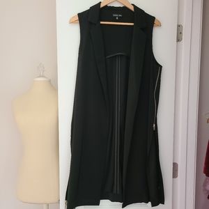 Double Zero Black Sleeveless Vest w/ Side Zippers